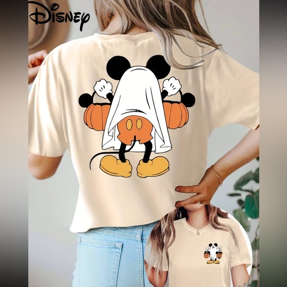 Disney Tops - Disney Cream Mickey Mouse Peekaboo Tee NEW size XL women’s fall Halloween